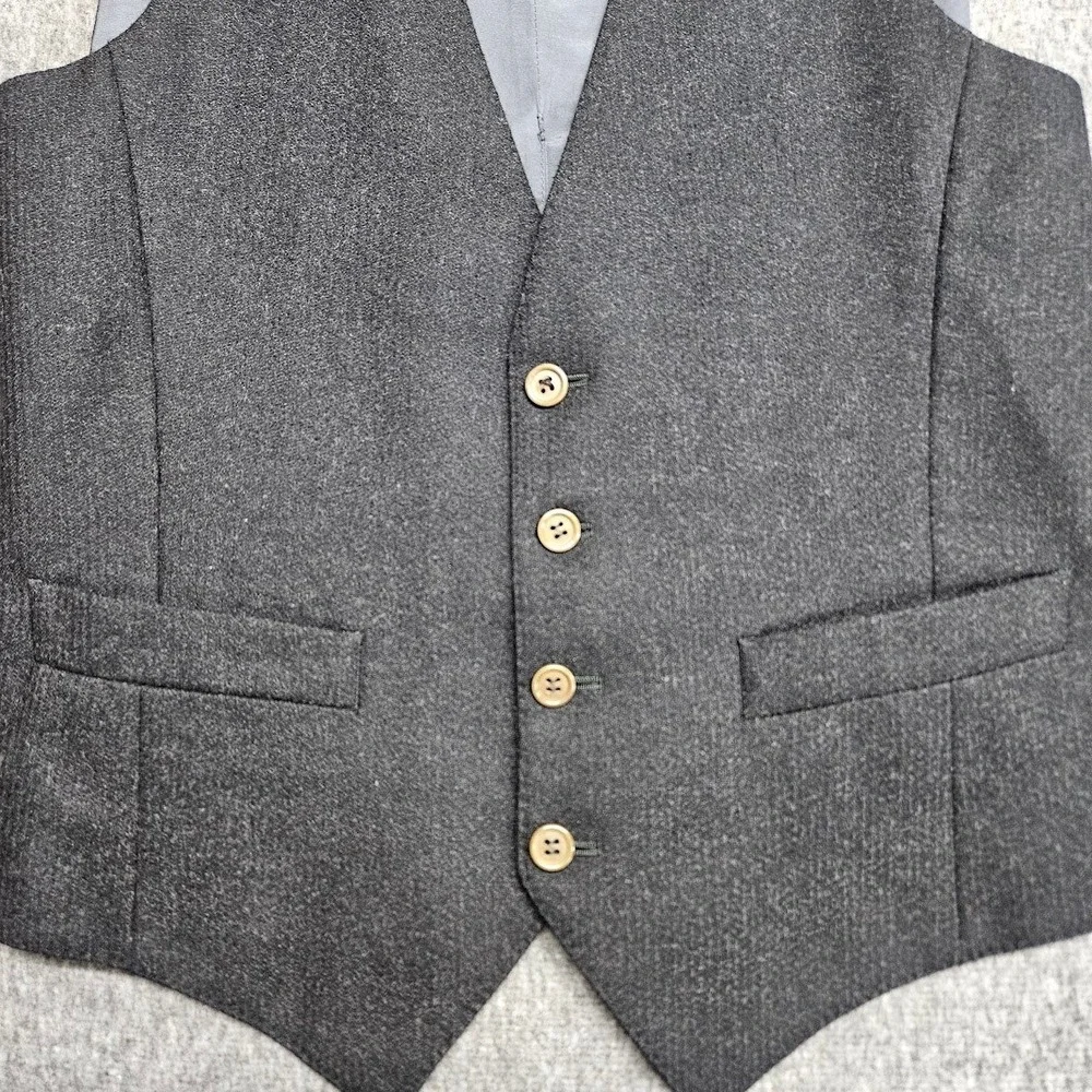 Corneliani Blazer Vest Mens 36 Charcoal Grey Wool 2 Piece Set Made in Italy
